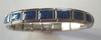 GEKLEURDE schakel voor zeer LUXE armband BLAUW glitter