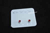 4 mm STRASS magnetische oorbellen - rood
