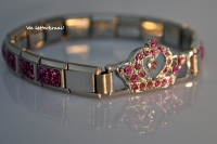 Connector KROON -ROZE STRASS-