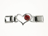 Connector open hart -ROOD STRASS-