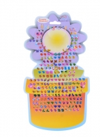 Plakoorbellen -bloem- 126 paar crystal stickers