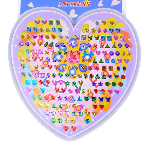 plakoorbellen - hart- 95 paar crystal stickers