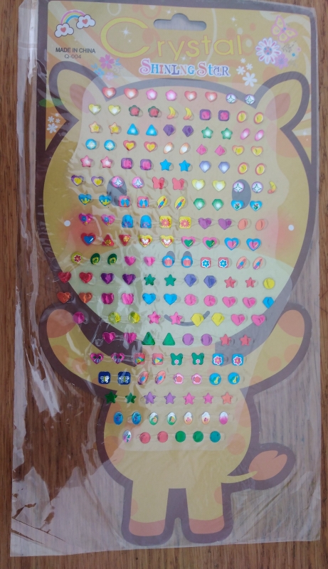 Plakoorbellen -giraffe- 95 paar crystal stickers