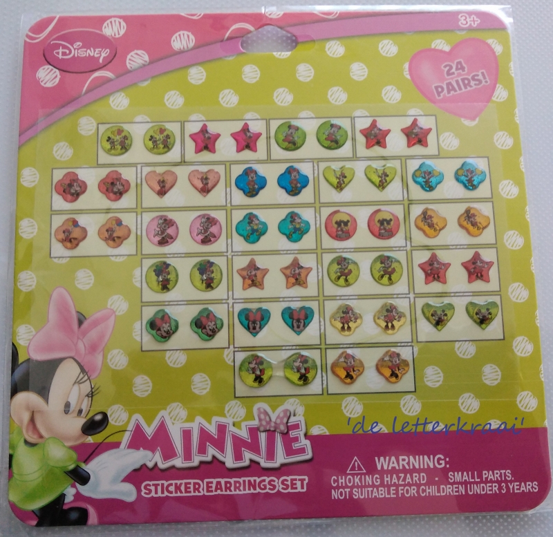 Plakoorbellen Minnie Mouse 24 paar stickers